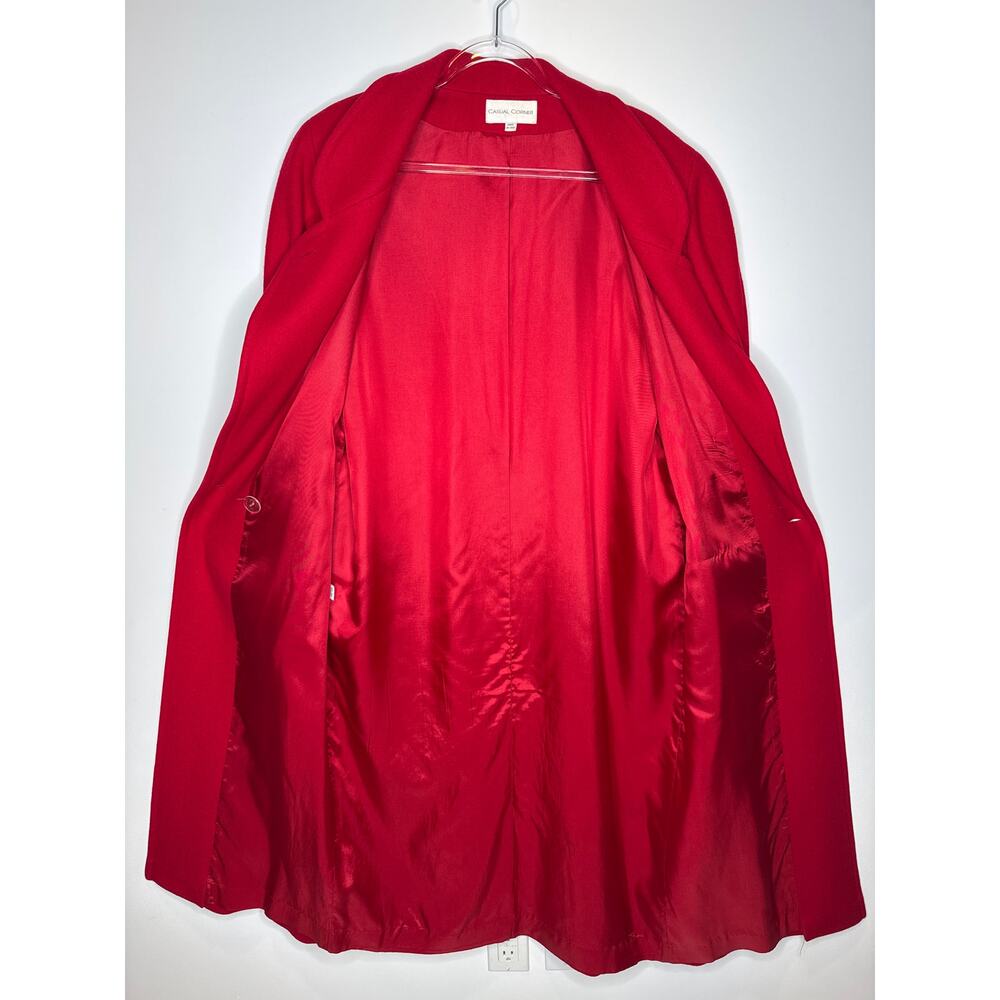 1980s Casual Corner Red Wool Long Coat Made in USA medium - Large - Picture 14 of 16